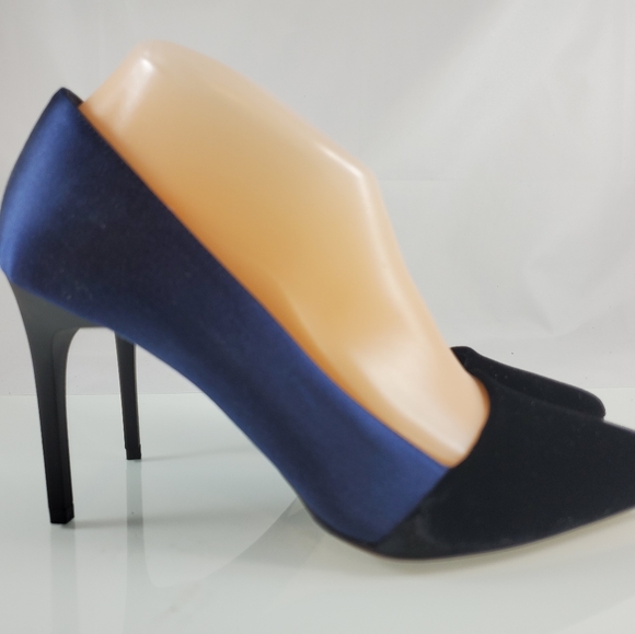 NWT$670 Oscar de la Renta Vik Velvet Satin Black Pumps Heels Sz 38 (US 8) - Picture 4 of 9